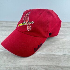 St Louis Cardinals Hat Red Sequin Logo Adjustable Baseball‎ Cap MLB 47 Brand